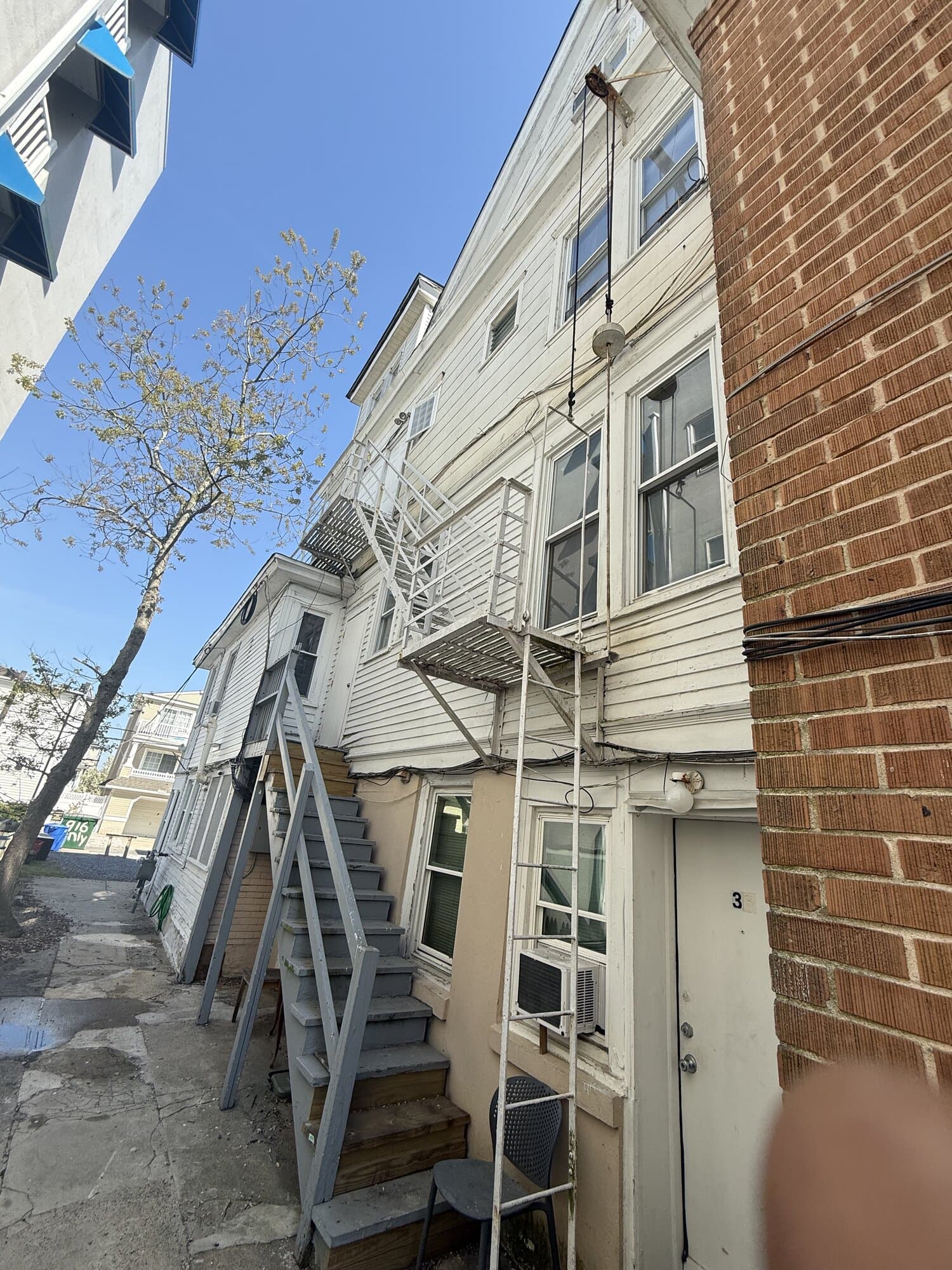 Fire escape and rear egress structural inspection on a multi-unit building in Manhattan, New York